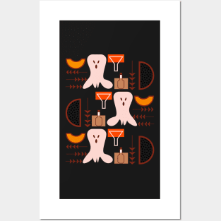 Retro spooky pattern Posters and Art